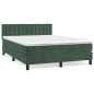 vidaXL Giroletto a Molle con Materasso Verde Scuro 140x200 cm Velluto