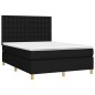 vidaXL Giroletto a Molle con Materasso Nero 140x200 cm in Tessuto