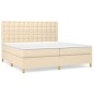 vidaXL Giroletto a Molle con Materasso Crema 200x200 cm in Tessuto