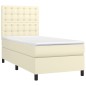 vidaXL Giroletto a Molle con Materasso Crema 80x200 cm in Similpelle