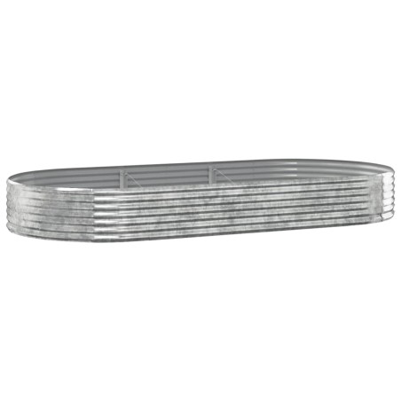 vidaXL Letto Giardino Acciaio Verniciato Polvere 296x140x36cm Argento