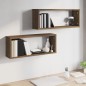 vidaXL Mensole Cubo Muro 2pz Rovere Marrone 60x15x23 Legno Multistrato vidaXL Mensole Cubo Muro 2pz Rovere Marrone 60x15x23 Legno Multistrato