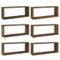 vidaXL Mensole Cubo Parete 6 pz Rovere Fumo 60x15x23 Legno Multistrato