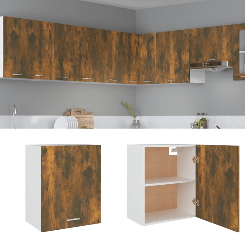 vidaXL Mobile Pensile Rovere Fumo 50x31x60 cm in Legno Multistrato vidaXL Mobile Pensile Rovere Fumo 50x31x60 cm in Legno Multistrato