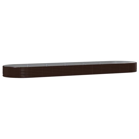 vidaXL Letto Giardino Acciaio Verniciato Polvere 523x140x36 cm Marrone