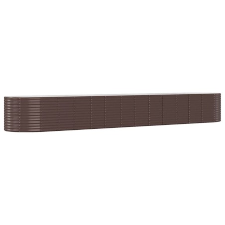 vidaXL Letto Giardino Acciaio Verniciato Polvere 554x100x68cm Marrone