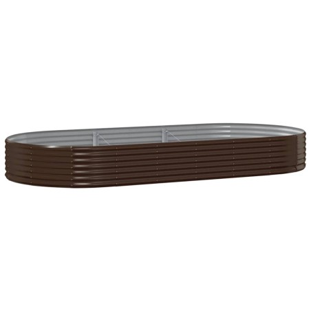 vidaXL Letto Giardino Acciaio Verniciato Polvere 296x140x36 cm Marrone