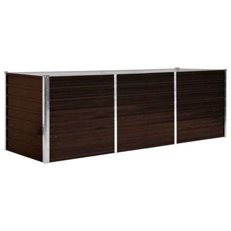 vidaXL Letto Rialzato Giardino Marrone 240x80x77 cm in Acciaio Zincato