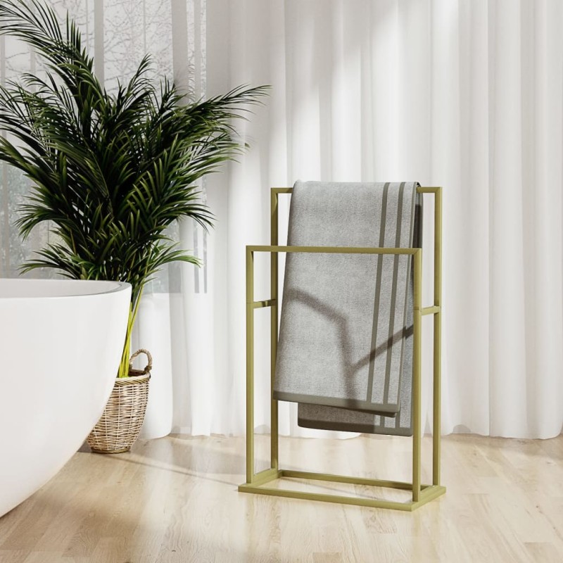 vidaXL Portasciugamani da Pavimento Oro 48x24x78,5 cm in Ferro vidaXL Portasciugamani da Pavimento Oro 48x24x78,5 cm in Ferro