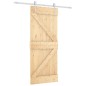 vidaXL Porta Scorrevole con Set Hardware 85x210 cm Legno Massello Pino vidaXL Porta Scorrevole con Set Hardware 85x210 cm Legno Massello Pino