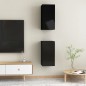 vidaXL Mobili Porta TV 2pz Nero Lucido 30,5x30x60 cm Legno Multistrato