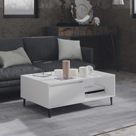 vidaXL Tavolino da Salotto Bianco 90x60x35 cm in Truciolato