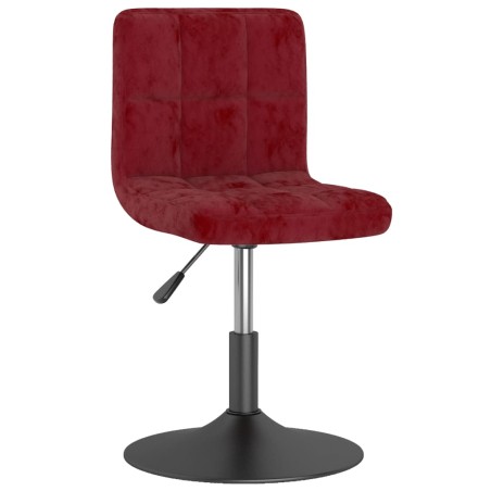 vidaXL Sgabello da Bar Girevole Rosso Vino in Velluto