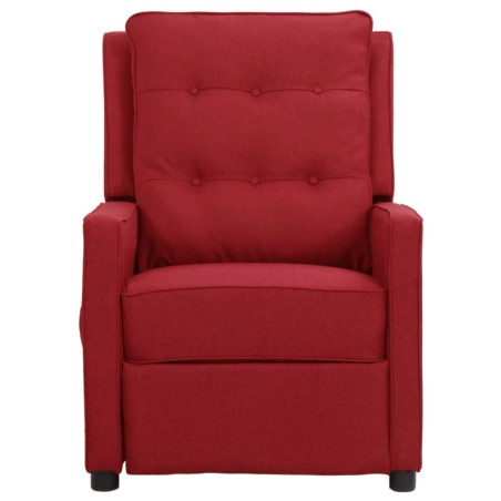 vidaXL Poltrona Massaggiante Elettrica Rosso Vino in Tessuto