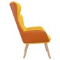 vidaXL Poltrona Rilassante Giallo Senape in Tessuto e PVC vidaXL Poltrona Rilassante Giallo Senape in Tessuto e PVC