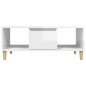 Tavolino Salotto Bianco Lucido 90x50x36,5 cm Legno Multistrato