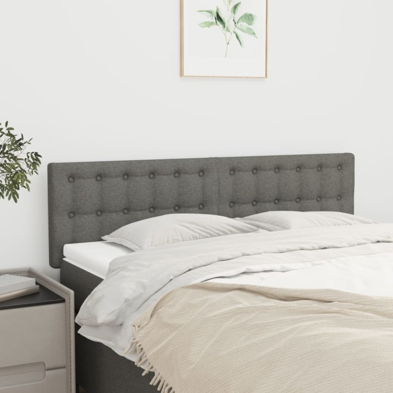 vidaXL Testiere 2 pz Grigio Scuro 72x5x78/88 cm in Tessuto vidaXL Testiere 2 pz Grigio Scuro 72x5x78/88 cm in Tessuto
