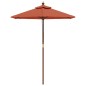 vidaXL Ombrellone da Giardino con Palo in Legno Terracotta 196x231 cm vidaXL Ombrellone da Giardino con Palo in Legno Terracotta 196x231 cm