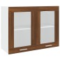 vidaXL Mobile Pensile Vetro Rovere Marrone 80x31x60 cm in Multistrato vidaXL Mobile Pensile Vetro Rovere Marrone 80x31x60 cm in Multistrato