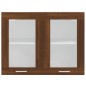 vidaXL Mobile Pensile Vetro Rovere Marrone 80x31x60 cm in Multistrato vidaXL Mobile Pensile Vetro Rovere Marrone 80x31x60 cm in Multistrato