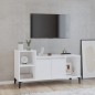 Mobile Porta TV Bianco Lucido 100x35x55 cm in Legno Multistrato Mobile Porta TV Bianco Lucido 100x35x55 cm in Legno Multistrato