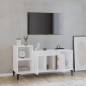 Mobile Porta TV Bianco Lucido 100x35x55 cm in Legno Multistrato Mobile Porta TV Bianco Lucido 100x35x55 cm in Legno Multistrato