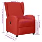 vidaXL Poltrona Wing Back Elettrica Reclinabile Rosso Vino Similpelle