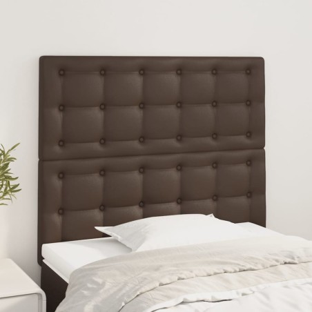 vidaXL Testiera 2 pz Marrone 80x5x78/88 cm in Similpelle
