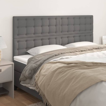 vidaXL Testiera 4 pz Grigio 80x5x78/88 cm in Similpelle