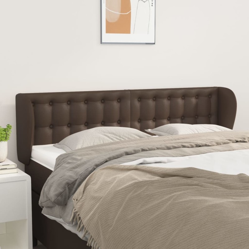 vidaXL Testiera ad Orecchio marrone 147x23x78/88 cm in Similpelle vidaXL Testiera ad Orecchio marrone 147x23x78/88 cm in Similpelle