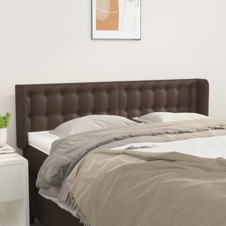 vidaXL Testiera ad Orecchio Marrone 147x16x78/88 cm in Similpelle