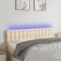 vidaXL Testiera a LED Crema 144x5x78/88 cm in Tessuto