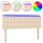 vidaXL Testiera a LED Crema 144x5x78/88 cm in Tessuto