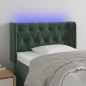 vidaXL Testiera a LED Verde Scuro 83x16x78/88 cm in Velluto vidaXL Testiera a LED Verde Scuro 83x16x78/88 cm in Velluto