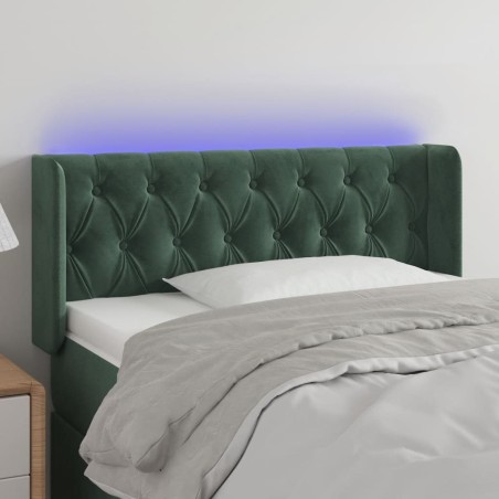 vidaXL Testiera a LED Verde scuro 93x16x78/88 cm in Velluto