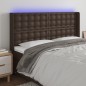 vidaXL Testiera a LED Marrone 163x16x118/128 cm in Similpelle vidaXL Testiera a LED Marrone 163x16x118/128 cm in Similpelle