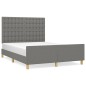 vidaXL Giroletto con Testiera Grigio Scuro 140x200 cm in Tessuto vidaXL Giroletto con Testiera Grigio Scuro 140x200 cm in Tessuto