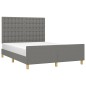 vidaXL Giroletto con Testiera Grigio Scuro 140x200 cm in Tessuto vidaXL Giroletto con Testiera Grigio Scuro 140x200 cm in Tessuto
