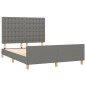 vidaXL Giroletto con Testiera Grigio Scuro 140x200 cm in Tessuto vidaXL Giroletto con Testiera Grigio Scuro 140x200 cm in Tessuto