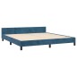 vidaXL Giroletto con Testiera Blu Scuro 160x200 cm in Velluto vidaXL Giroletto con Testiera Blu Scuro 160x200 cm in Velluto