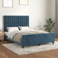 vidaXL Giroletto senza Materasso Blu Scuro 140x200 cm Velluto vidaXL Giroletto senza Materasso Blu Scuro 140x200 cm Velluto