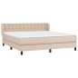 vidaXL Giroletto a Molle con Materasso Cappuccino 160x200cm Similpelle