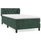 vidaXL Giroletto a Molle con Materasso Verde Scuro 80x200 cm Velluto