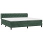 vidaXL Giroletto a Molle con Materasso Verde Scuro 200x200 cm Velluto