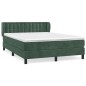 vidaXL Giroletto a Molle con Materasso Verde Scuro 140x190 cm Velluto