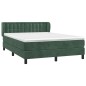 vidaXL Giroletto a Molle con Materasso Verde Scuro 140x190 cm Velluto