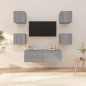 Set di Mobili TV a Parete Grigio Sonoma in Legno Multistrato Set di Mobili TV a Parete Grigio Sonoma in Legno Multistrato
