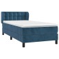 vidaXL Giroletto a Molle con Materasso Blu Scuro 90x190 cm in Velluto