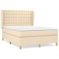 vidaXL Giroletto a Molle con Materasso Crema 140x19 cm in Tessuto