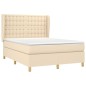 vidaXL Giroletto a Molle con Materasso Crema 140x19 cm in Tessuto